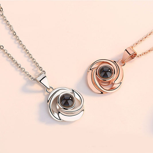 Halskette "Rose" mit Foto Projektion
